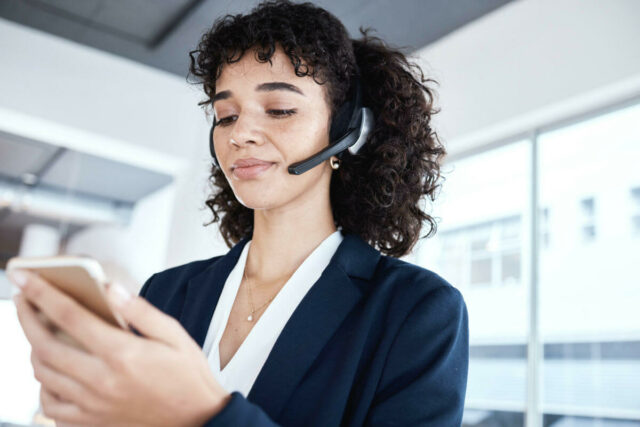 Business woman determining the right moment to outsource patient support