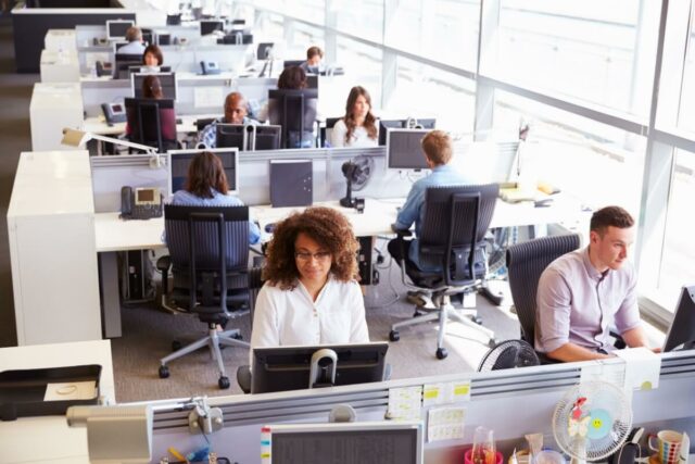 insourcing staff in a large open space