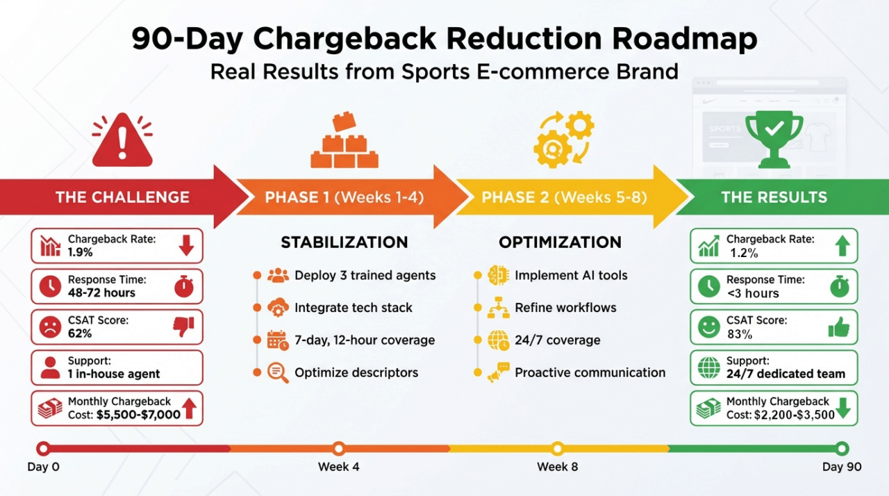 lower chargeback rates in 90 days